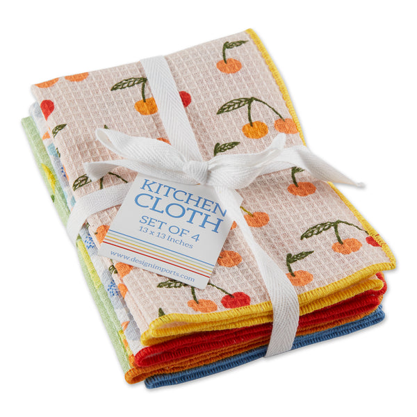Design Imports Recycled Cotton Waffle Kitchen Towels 6-pack