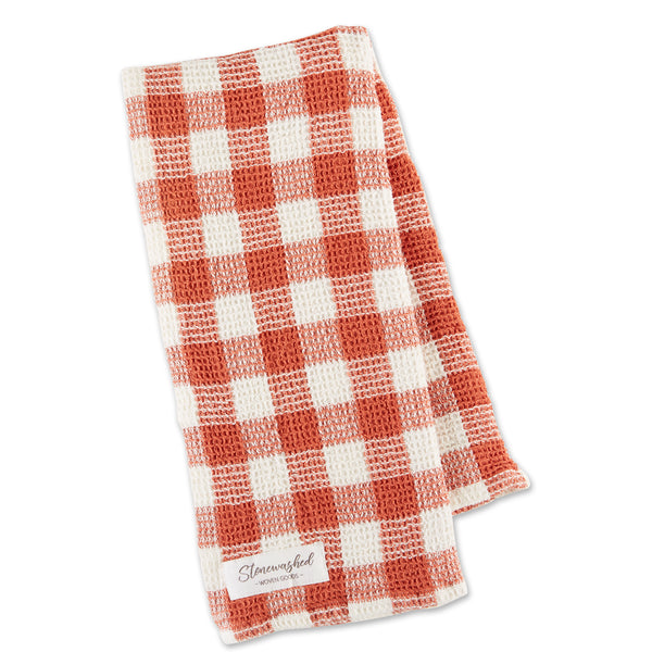 Design Imports Dishtowel, Butterscotch Checker