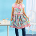 Blue Floral & Pink Polka Dot Vintage Apron