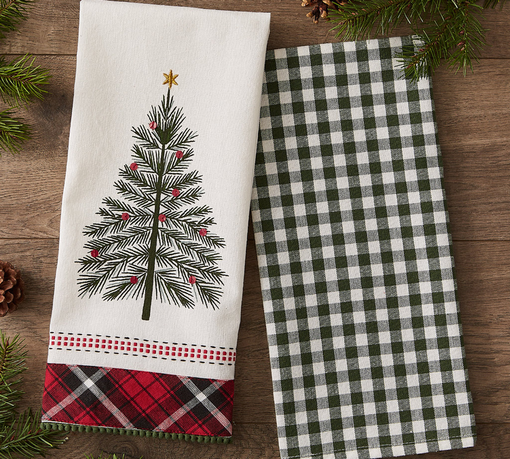 O TANNENBAUM EMBELLISHED DISHTOWEL