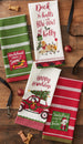 BOWOWS OF HOLLY EMBELLISHED DISHTOWEL