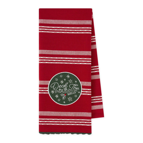 Deck The Halls Embellished Dishtowel