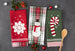 Candy Cane Embellished Dishtowel