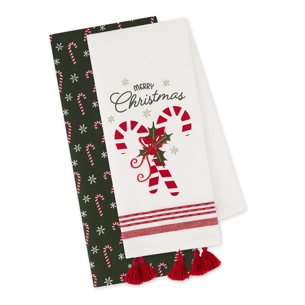 MERRY CANDY CANES DISHTOWEL SET OF 2