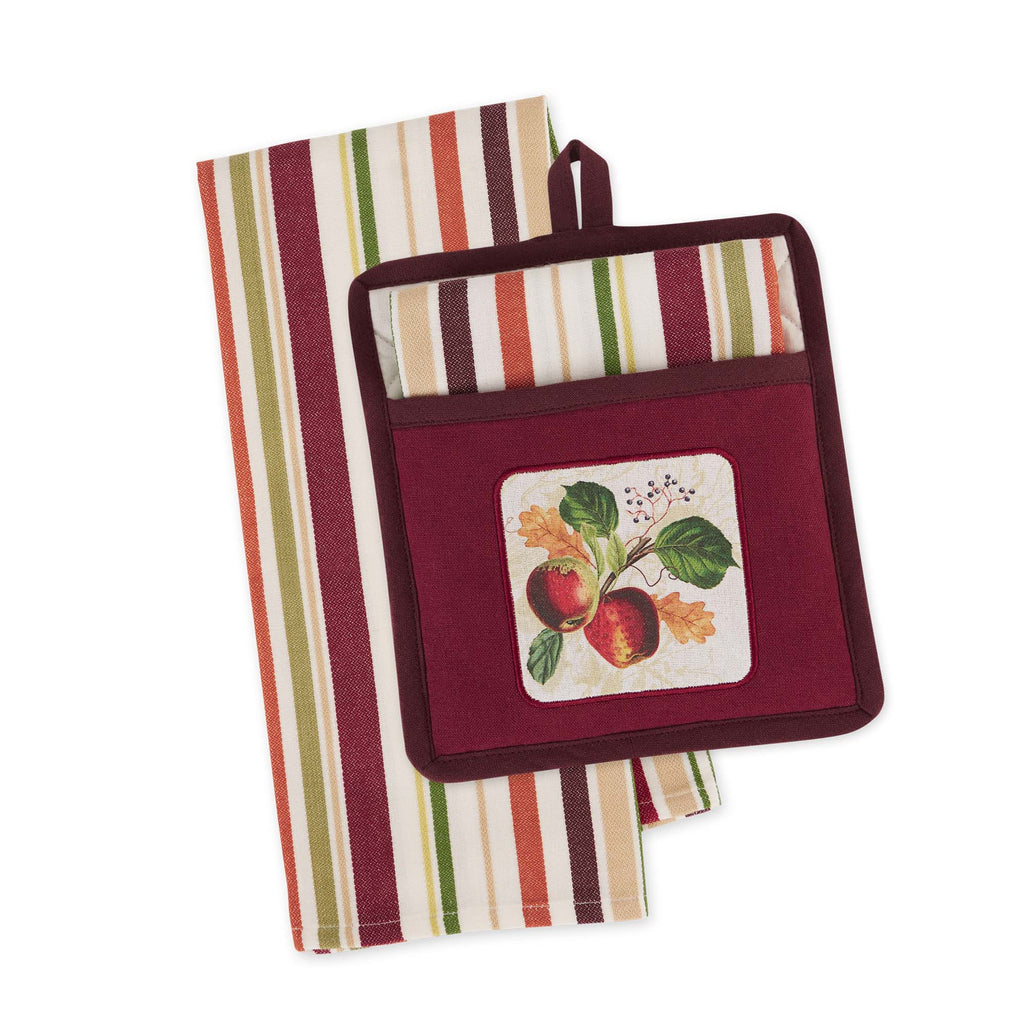 Apple Botanical Potholder Gift Set