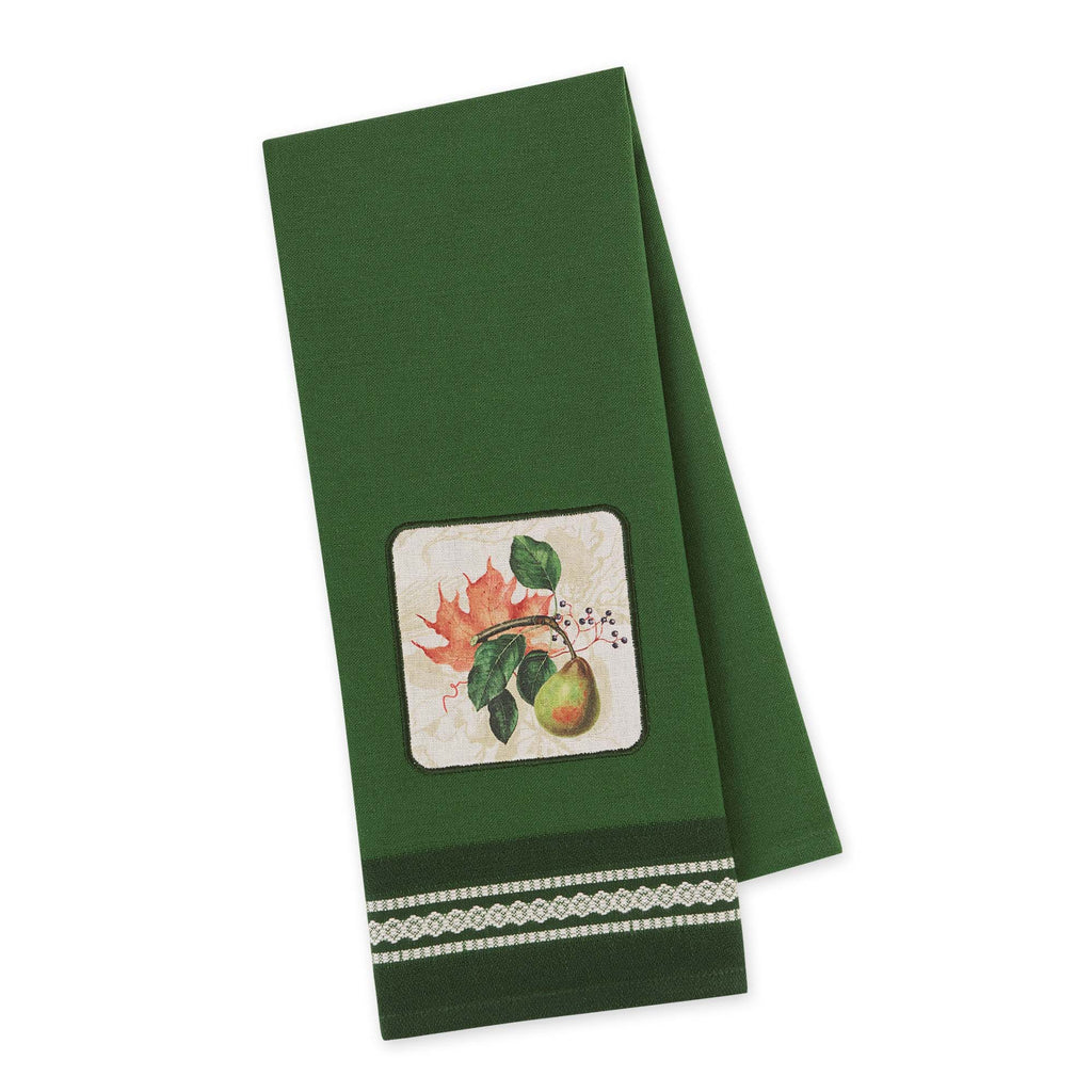 Pear Botanical Embellished Dishtowel