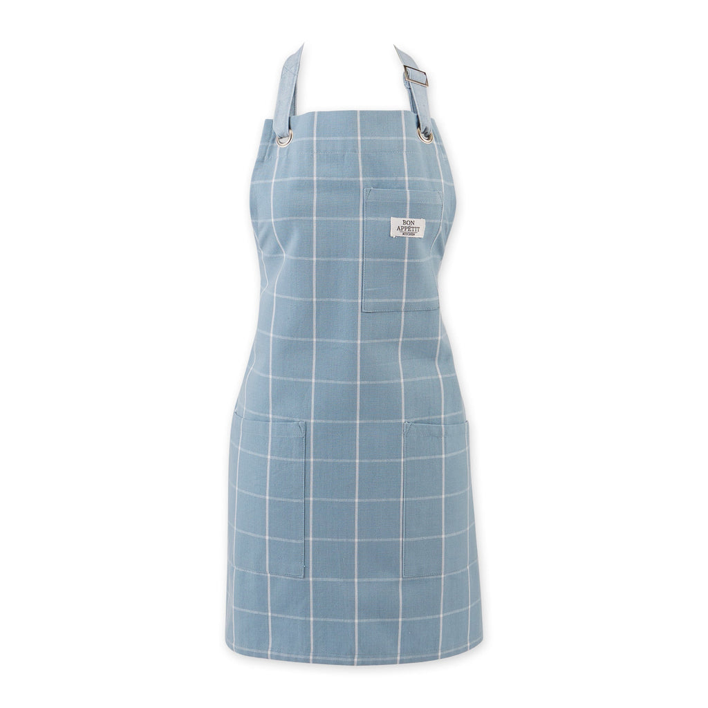 Dusty Blue Windowpane Apron