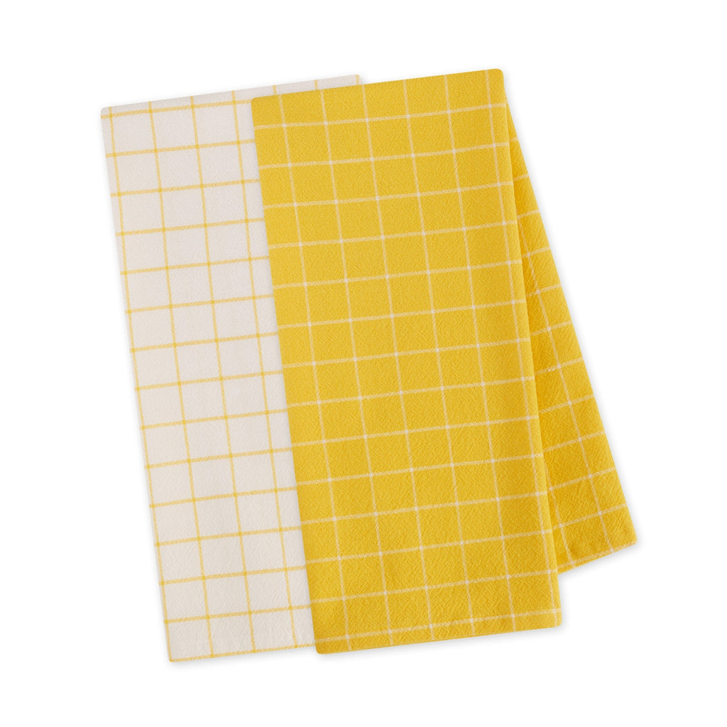 Yarrow Yellow Floursack Dishtowel Set of 2