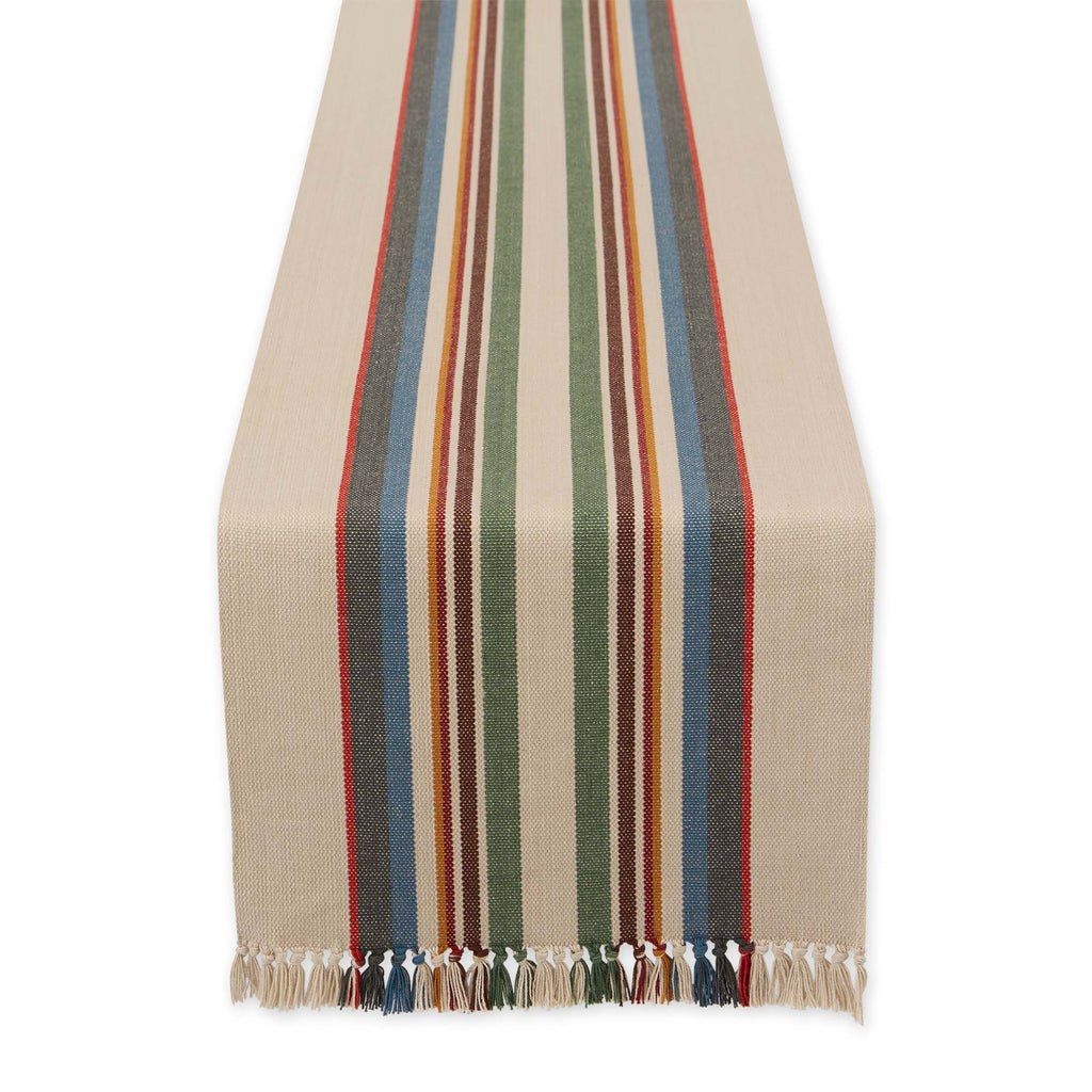 Canyon Creek Stripe Fringe Table Runner - 14 X 72"