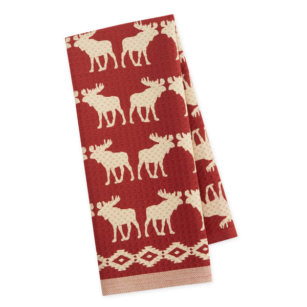 Moose Printed Waffle Dishtowels