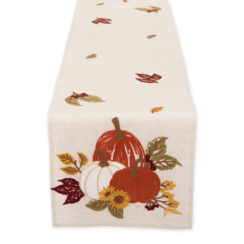 Pumpkin Harvest Embellished Table Runner 14 x70"