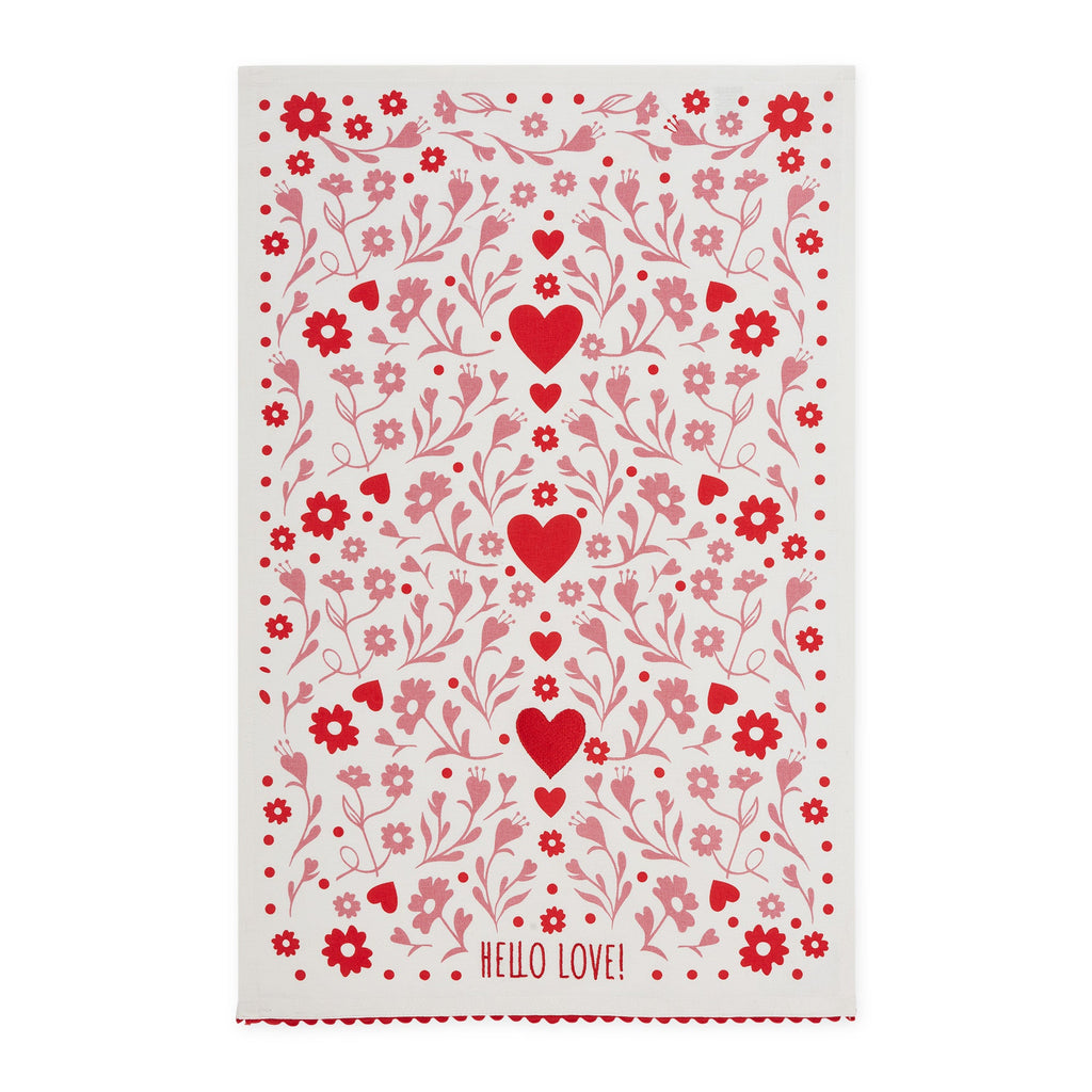 Hello Love Embellished Dishtowel