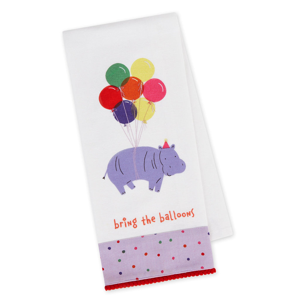 Bring Balloons Embellished Dishtowel