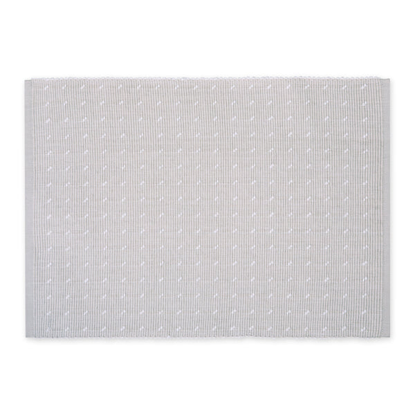 Silver Gray Dots Ribbed Placemat