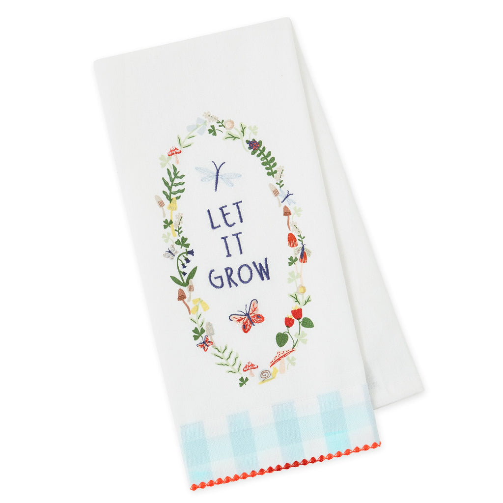 Let It Grow Embellished Dishtowel