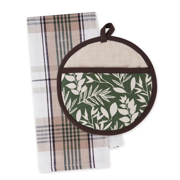 Garden Greens Printed Potholder Gift Set