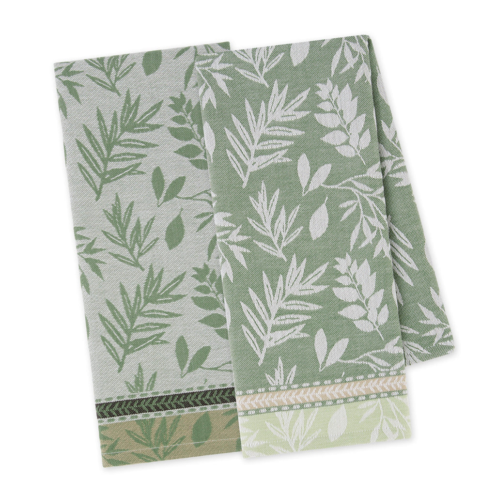 Garden Greens Jacquard Dishtowels Mixed Dozen