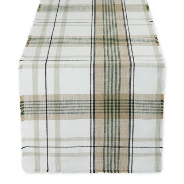 Green House Plaid Table Runner