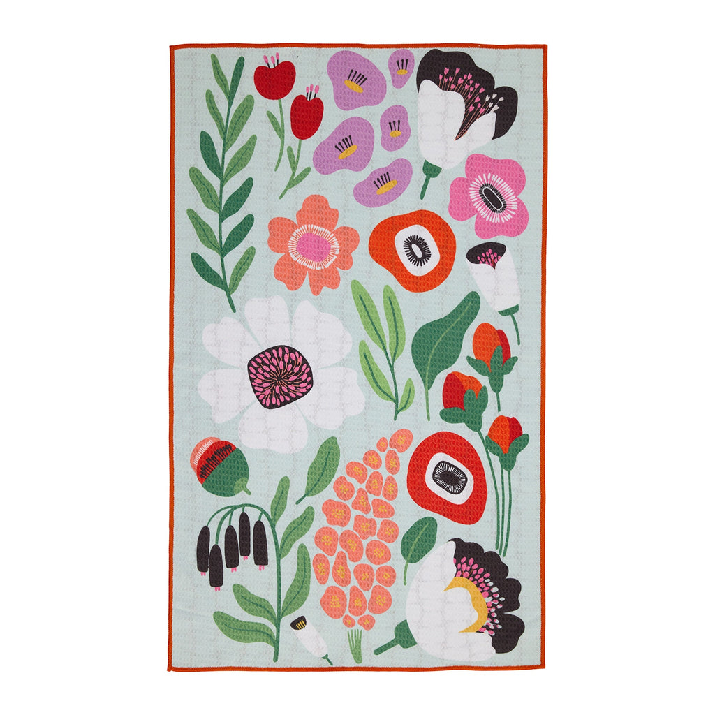 Bright Blooms Printed Microfiber Dishtowel