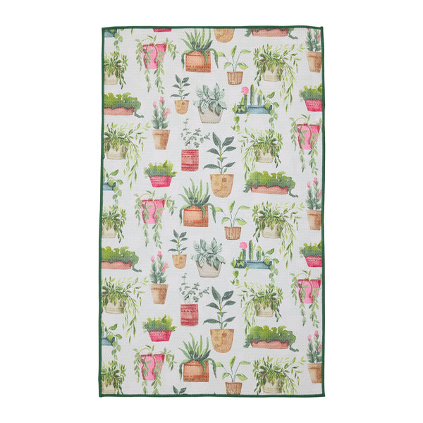 Potted Plants Printed Microfiber Dishtowel