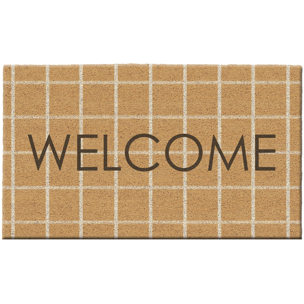 Welcome Windowpane Doormat