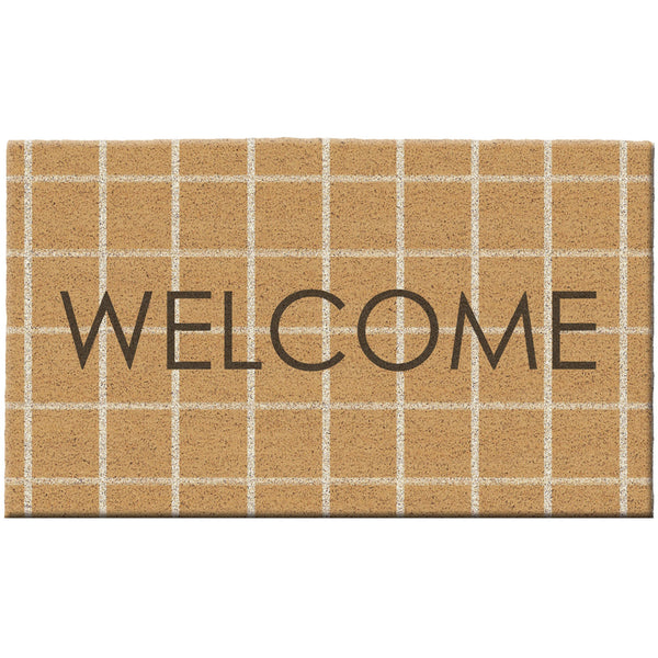 Welcome Windowpane Doormat