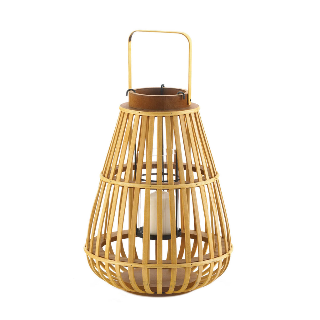 Large Slat Wood Lantern