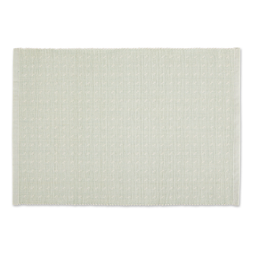 Misty Blue Dobby Dots Rib Placemat Set